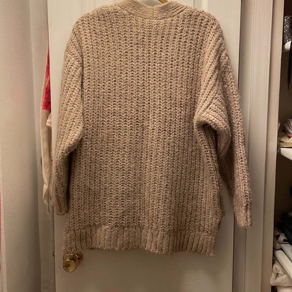 ZARA CHUNKY KNIT TORTOISE BUTTON CARDIGAN - Picture 3 of 3